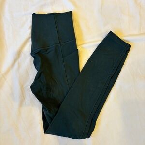 Athleta Petite Large Salutation Stash Leggings Deep Teal High Rise Pocket